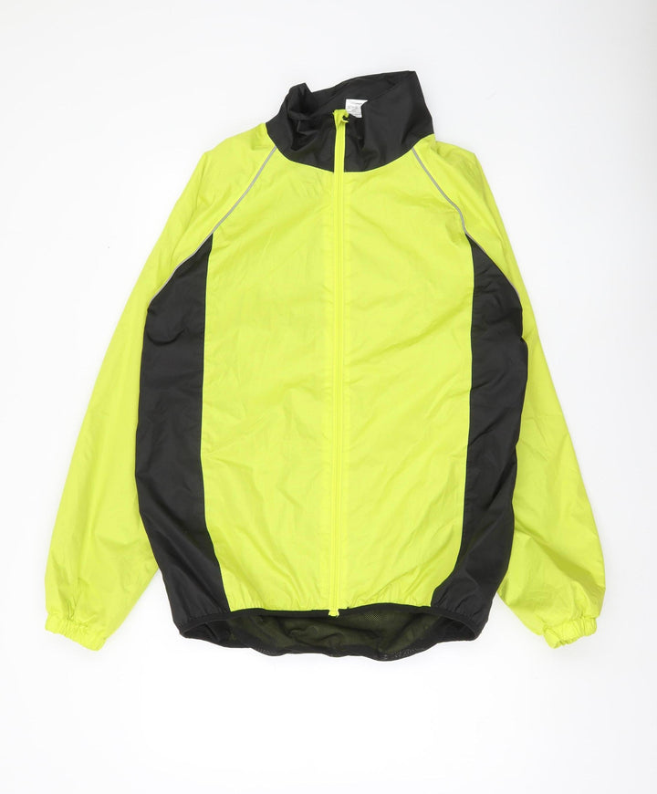 Crane Men's Yellow Black Cycling Windbreaker Jacket Medium 39-41"