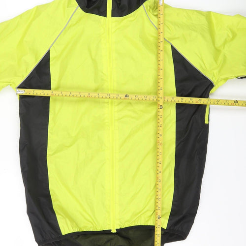 Crane Men's Yellow Black Cycling Windbreaker Jacket Medium 39-41"