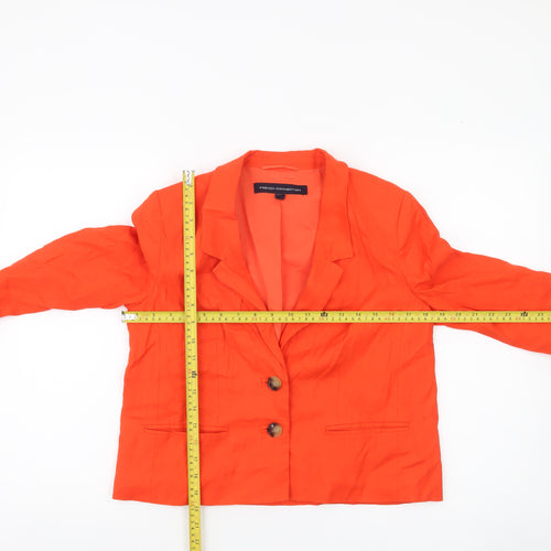 French Connection Women’s Orange Linen Blend Cropped Blazer UK 8