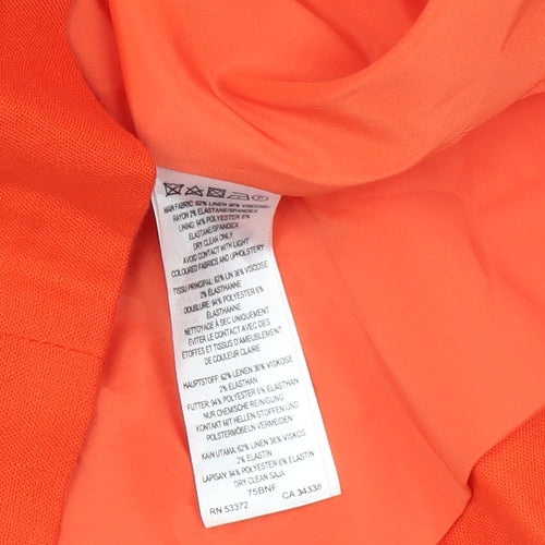 French Connection Women’s Orange Linen Blend Cropped Blazer UK 8