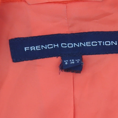 French Connection Women’s Orange Linen Blend Cropped Blazer UK 8