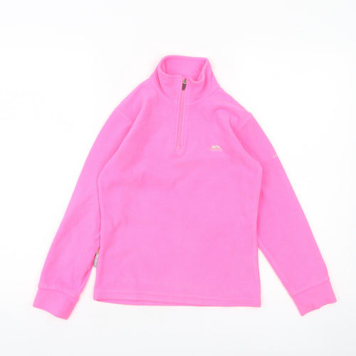 Trespass Girls Pink Fleece 1/4 Zip Pullover Sweatshirt 7-8 Years
