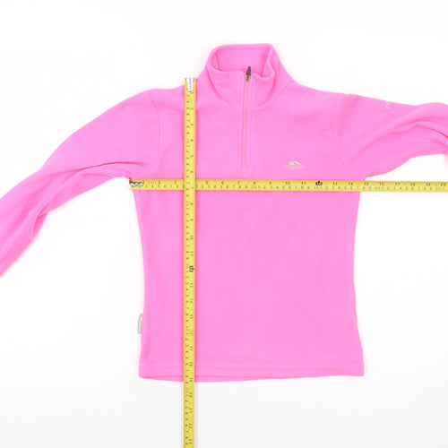 Trespass Girls Pink Fleece 1/4 Zip Pullover Sweatshirt 7-8 Years