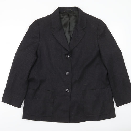 Next Women’s Black Petite Wool Blend Blazer UK 16 Workwear