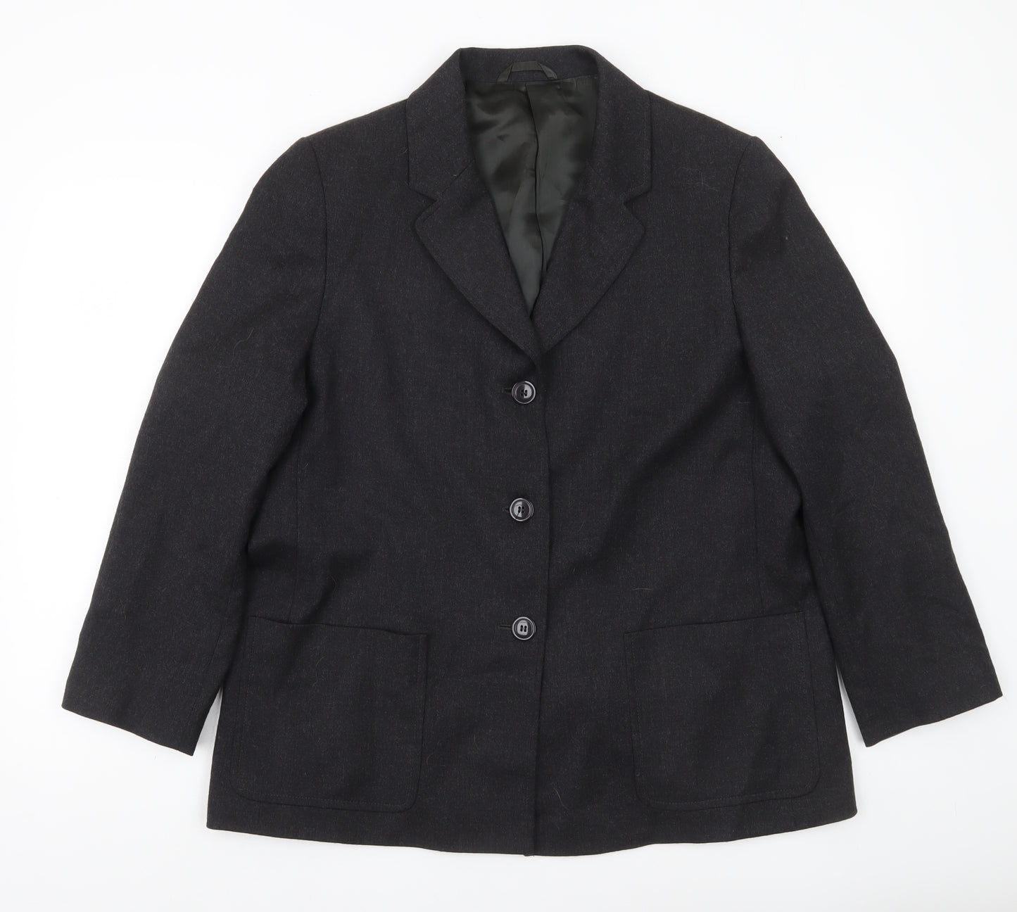 Next Women’s Black Petite Wool Blend Blazer UK 16 Workwear