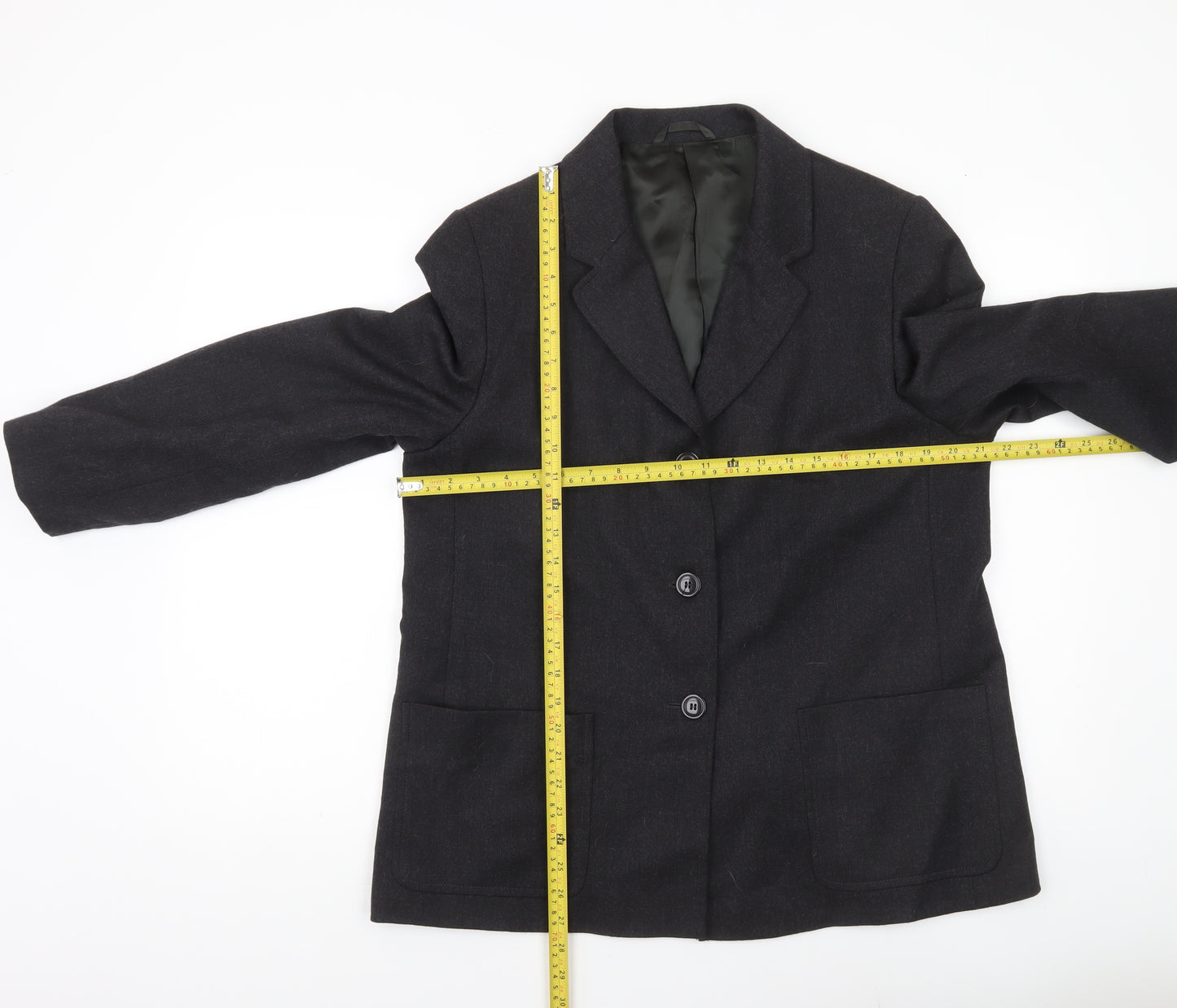 Next Women’s Black Petite Wool Blend Blazer UK 16 Workwear