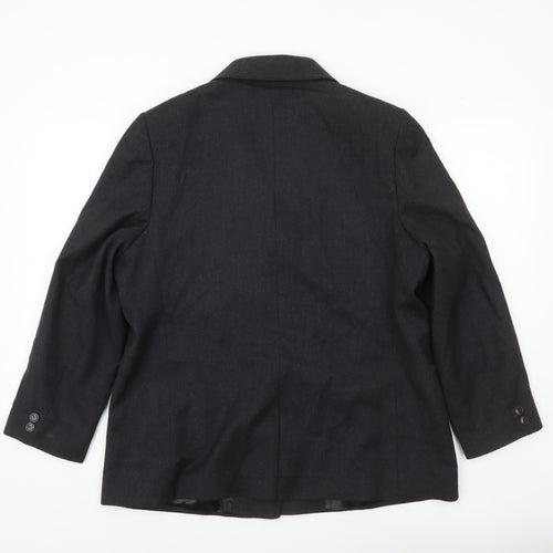 Next Women’s Black Petite Wool Blend Blazer UK 16 Workwear