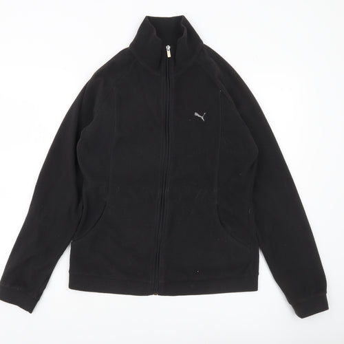 Puma Womens Black Fleece Full Zip Jacket Size 12 Regular Fit
