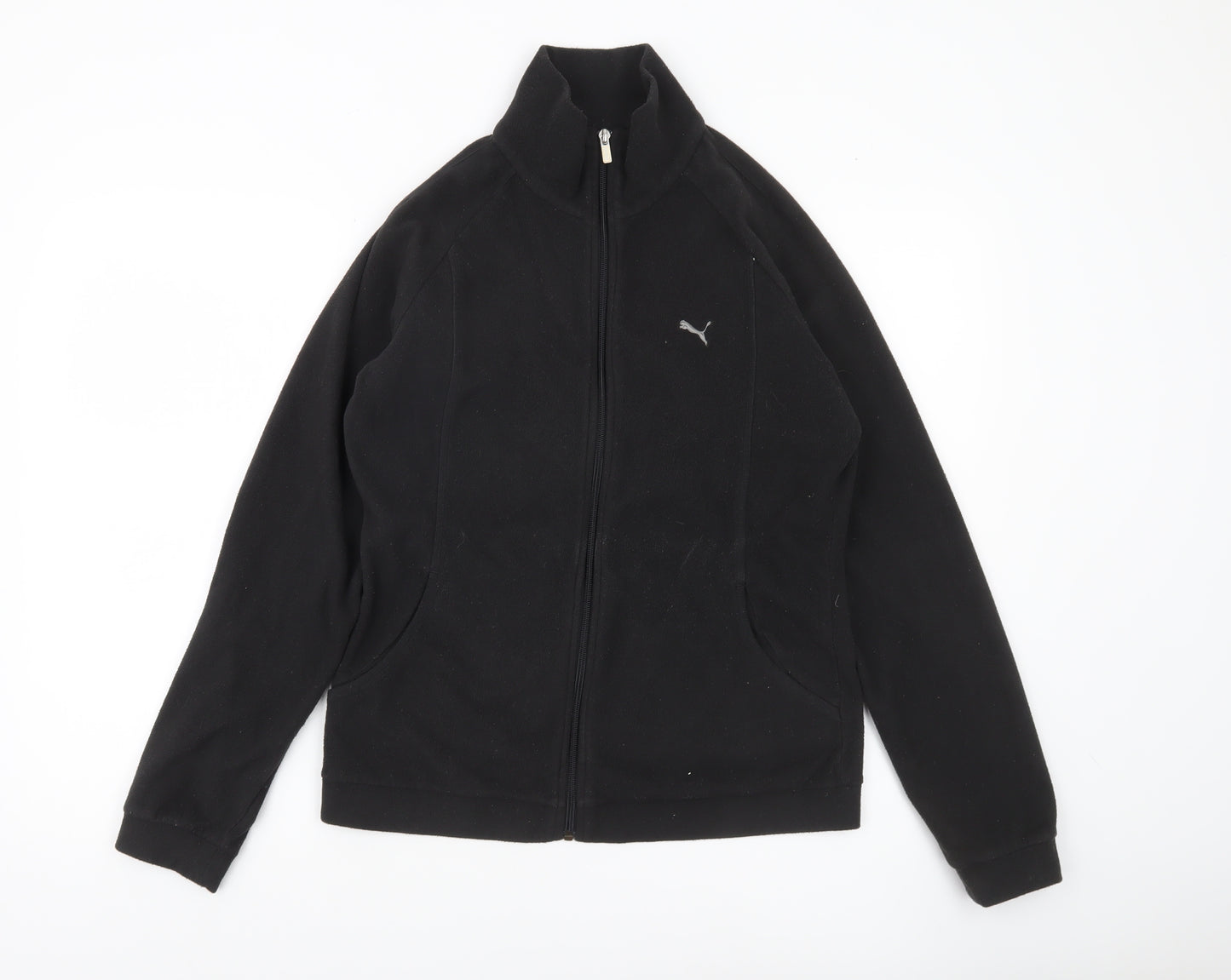 Puma Womens Black Fleece Full Zip Jacket Size 12 Regular Fit