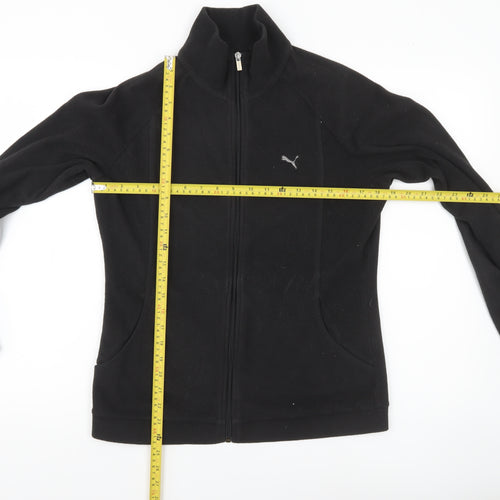 Puma Womens Black Fleece Full Zip Jacket Size 12 Regular Fit