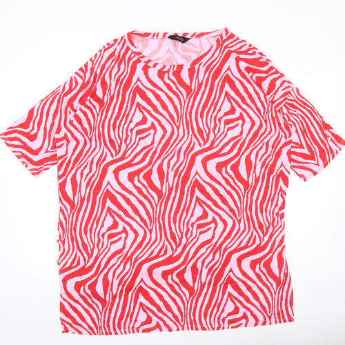 Yours Women’s Red Animal Print T-Shirt UK 18 Plus Size