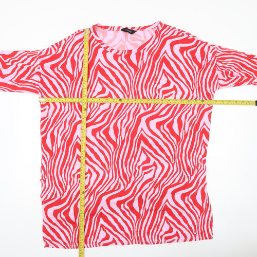 Yours Women’s Red Animal Print T-Shirt UK 18 Plus Size