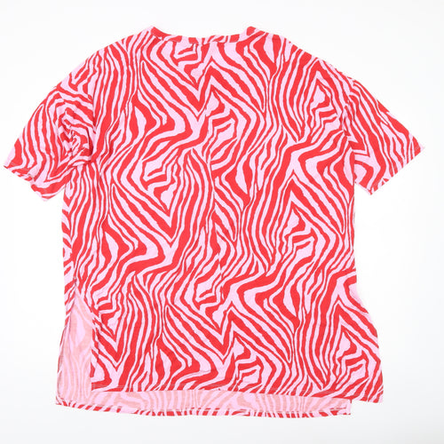 Yours Women’s Red Animal Print T-Shirt UK 18 Plus Size