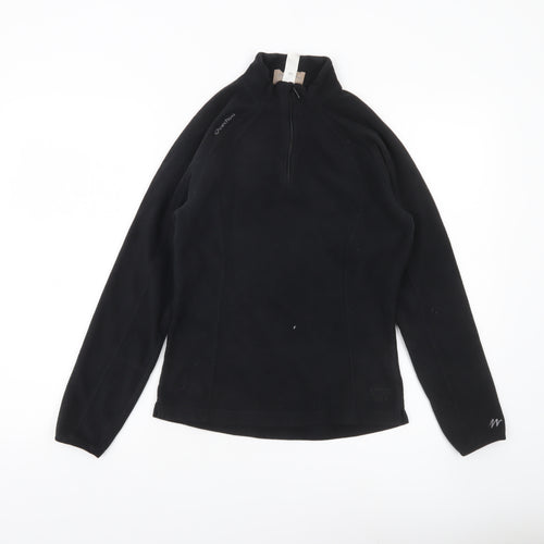 Decathlon Women’s Black Fleece Sweatshirt UK 12 Half Zip Long Sleeve
