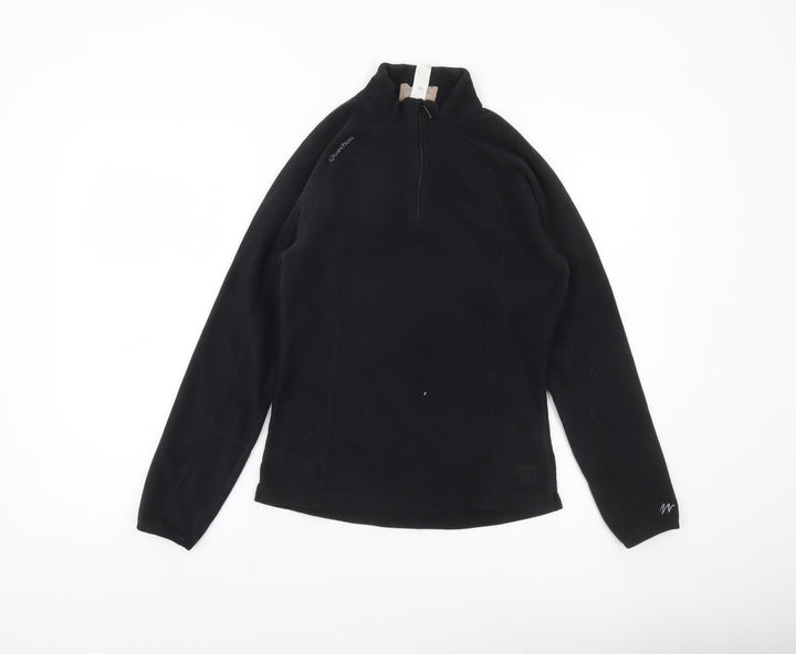 Decathlon Women’s Black Fleece Sweatshirt UK 12 Half Zip Long Sleeve