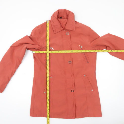 Eliza Gray Women’s Red Mid-Length Jacket Size 12 Casual Zip Button