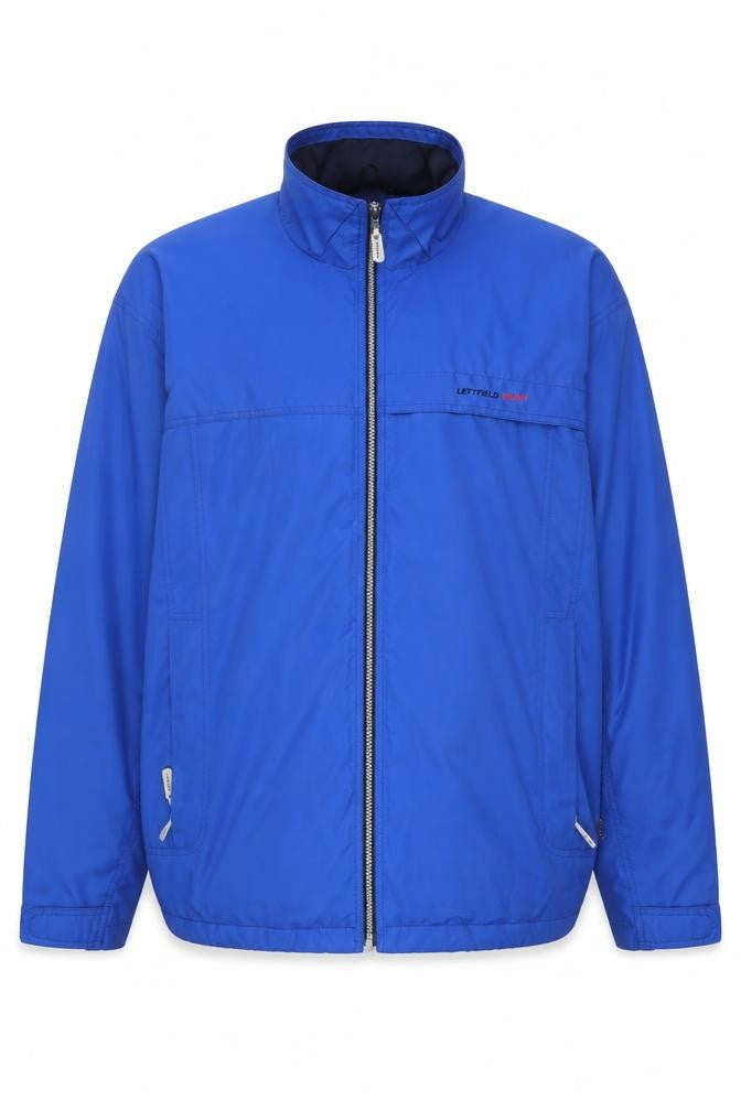 Front view of Lettfield Men’s Blue 2XL Polyester Full Zip Casual Jacket