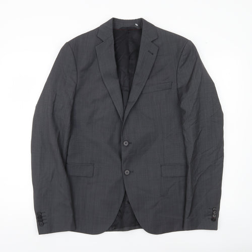Cinque Men's Grey Wool Blend Blazer Jacket Size 44 Classic Fit
