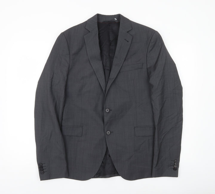 Cinque Men's Grey Wool Blend Blazer Jacket Size 44 Classic Fit