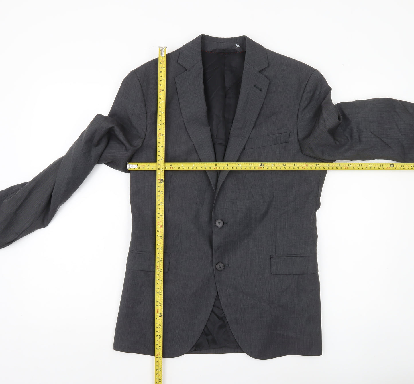 Cinque Men's Grey Wool Blend Blazer Jacket Size 44 Classic Fit