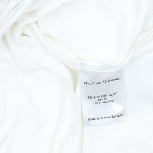 Tiffany Rose Women’s White Floral A-Line Dress Size 10 V-Neck