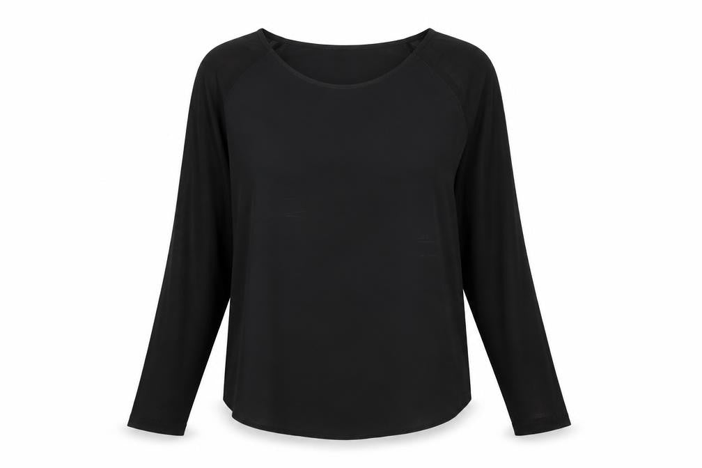 French Connection Women’s Black Blouse Size S Long Sleeve Scoop Neck