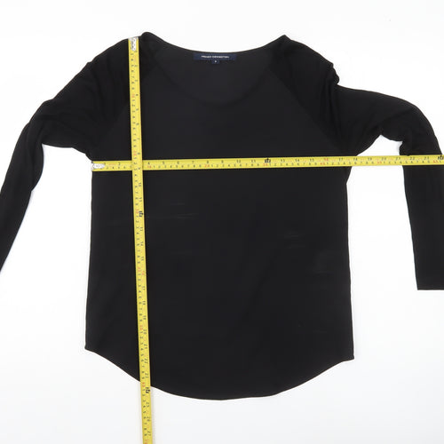 French Connection Women’s Black Blouse Size S Long Sleeve Scoop Neck
