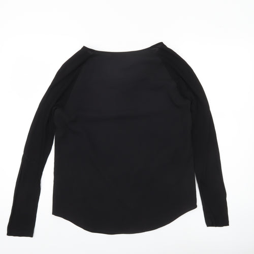French Connection Women’s Black Blouse Size S Long Sleeve Scoop Neck