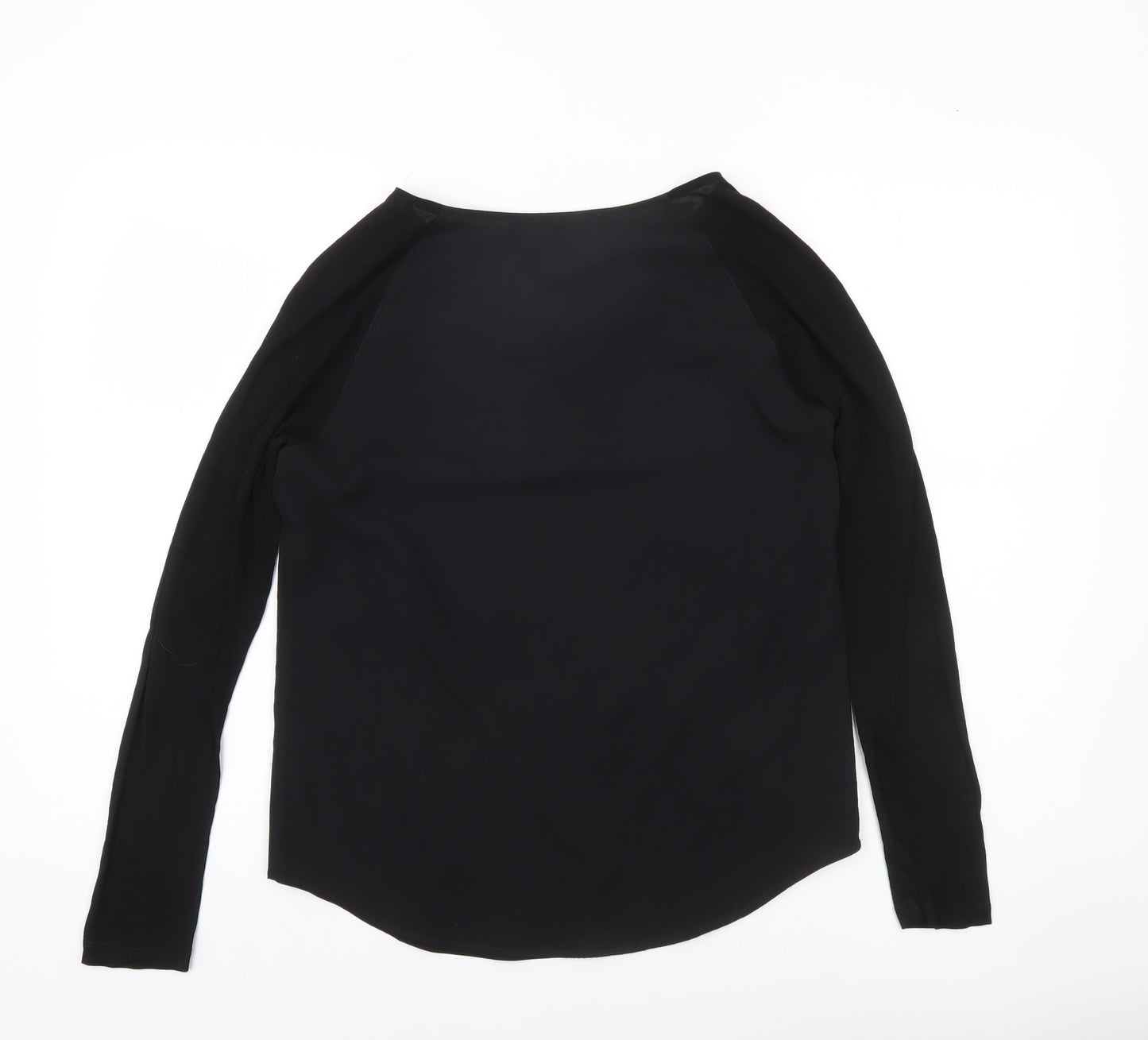 French Connection Women’s Black Blouse Size S Long Sleeve Scoop Neck
