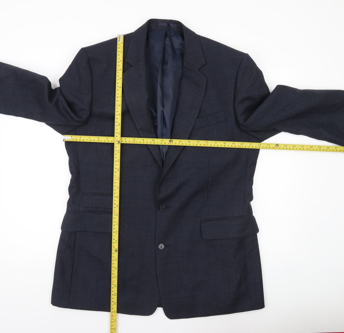 Hammond & Co Men’s Blue Wool Blend Blazer Jacket 44 Long Classic Fit