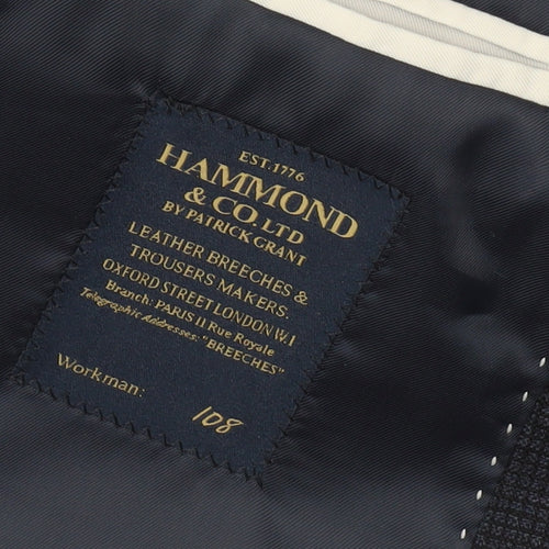 Hammond & Co Men’s Blue Wool Blend Blazer Jacket 44 Long Classic Fit