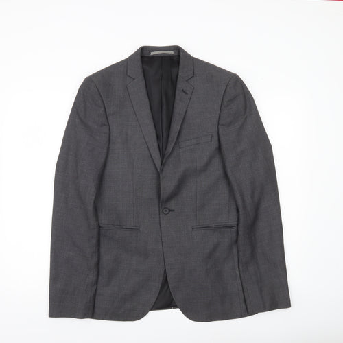 Burton Menswear Men's Grey Slim Fit 36L Blazer Jacket