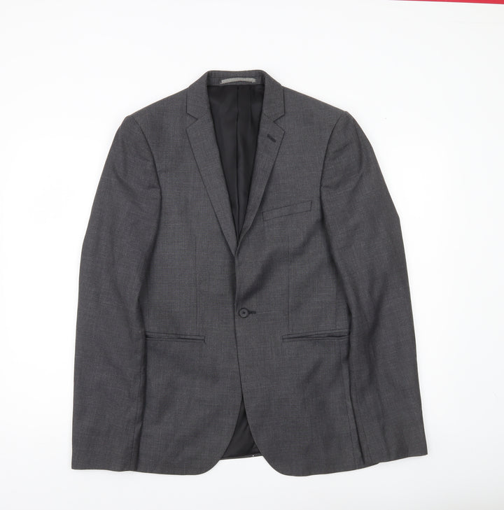 Burton Menswear Men's Grey Slim Fit 36L Blazer Jacket