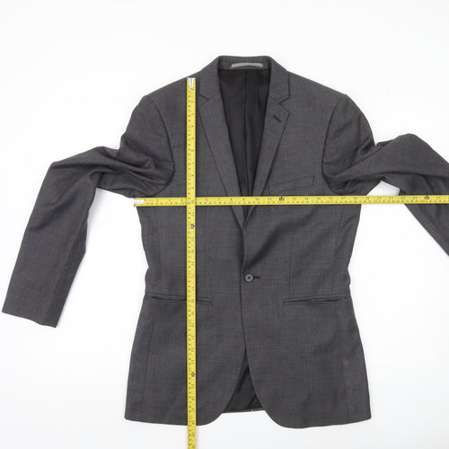 Burton Menswear Men's Grey Slim Fit 36L Blazer Jacket