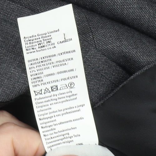 Burton Menswear Men's Grey Slim Fit 36L Blazer Jacket
