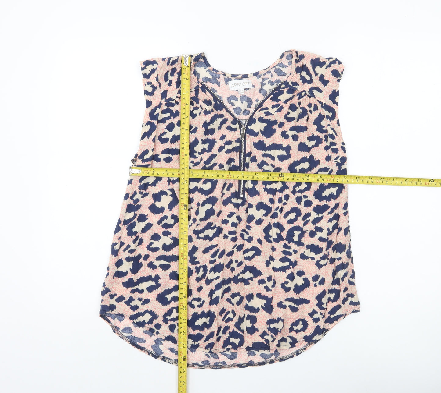 Apricot Women’s Multicoloured Leopard Print Zip Blouse Size 8