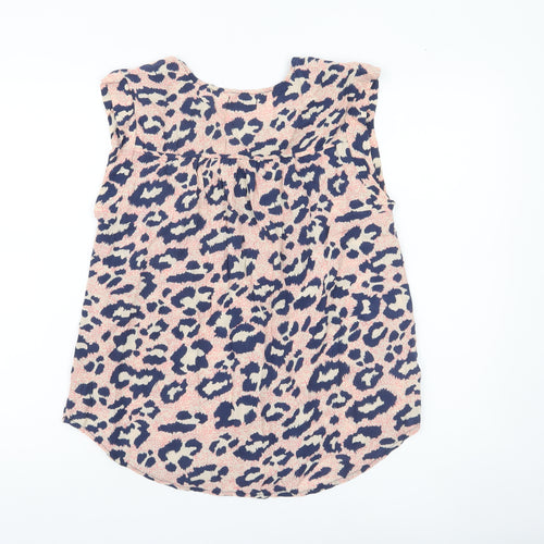 Apricot Women’s Multicoloured Leopard Print Zip Blouse Size 8