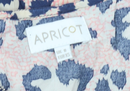 Apricot Women’s Multicoloured Leopard Print Zip Blouse Size 8