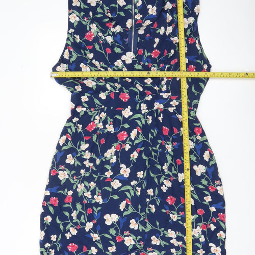 Izabel London Women’s Multicoloured Floral Shift Dress Size 18 Sleeveless Viscose