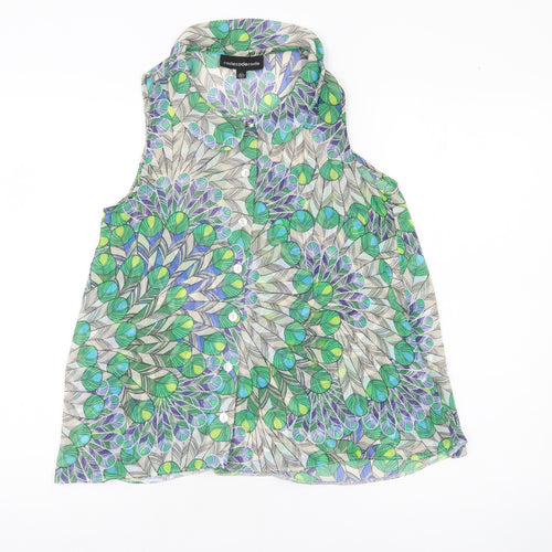 codecodecode Womens Multicoloured Floral Blouse Size 10 Sleeveless