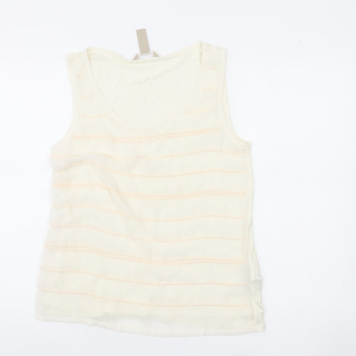 Banana Republic Women’s Ivory Tank Top Size S Sleeveless Scoop Neck
