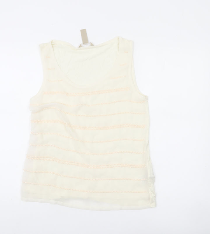 Banana Republic Women’s Ivory Tank Top Size S Sleeveless Scoop Neck