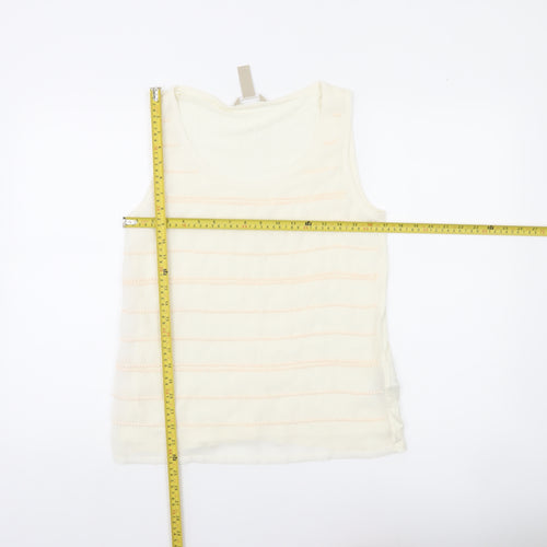 Banana Republic Women’s Ivory Tank Top Size S Sleeveless Scoop Neck