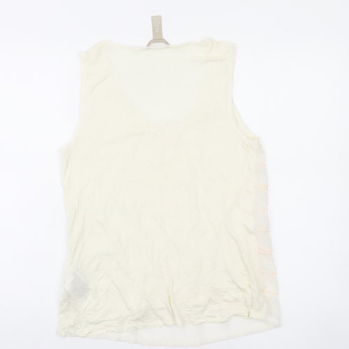 Banana Republic Women’s Ivory Tank Top Size S Sleeveless Scoop Neck