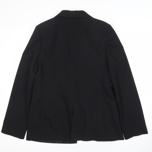F&F Women’s Black Blazer Jacket Size 16 Regular Fit Notch Lapel