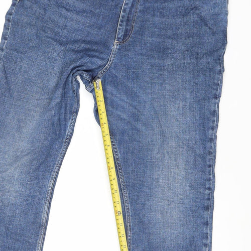 Marks and Spencer Women Blue Flared Crop Jeans Size 18 Regular Fit