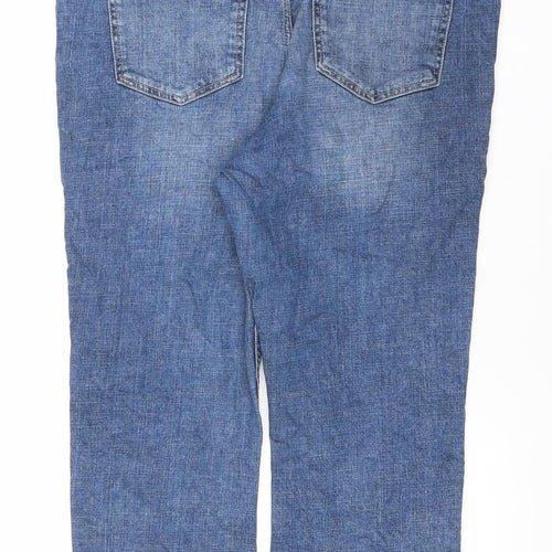 Marks and Spencer Women Blue Flared Crop Jeans Size 18 Regular Fit