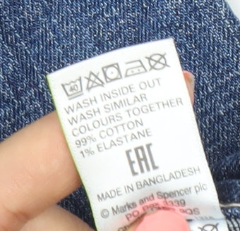 Marks and Spencer Women Blue Flared Crop Jeans Size 18 Regular Fit