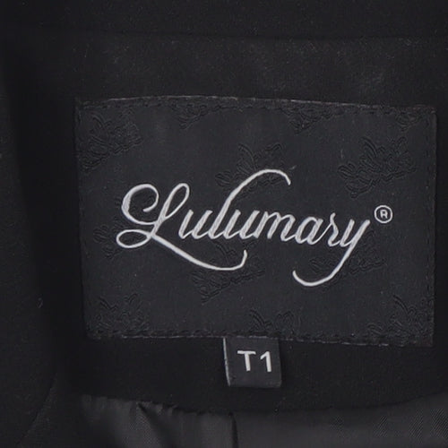 Lulumary Womens Black Double-Breasted Suit Jacket Blazer Size S