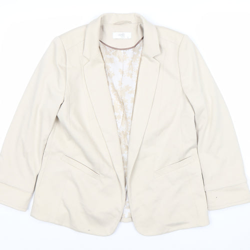 Wallis Women’s Beige Blazer Jacket Size 10 Regular Fit Workwear